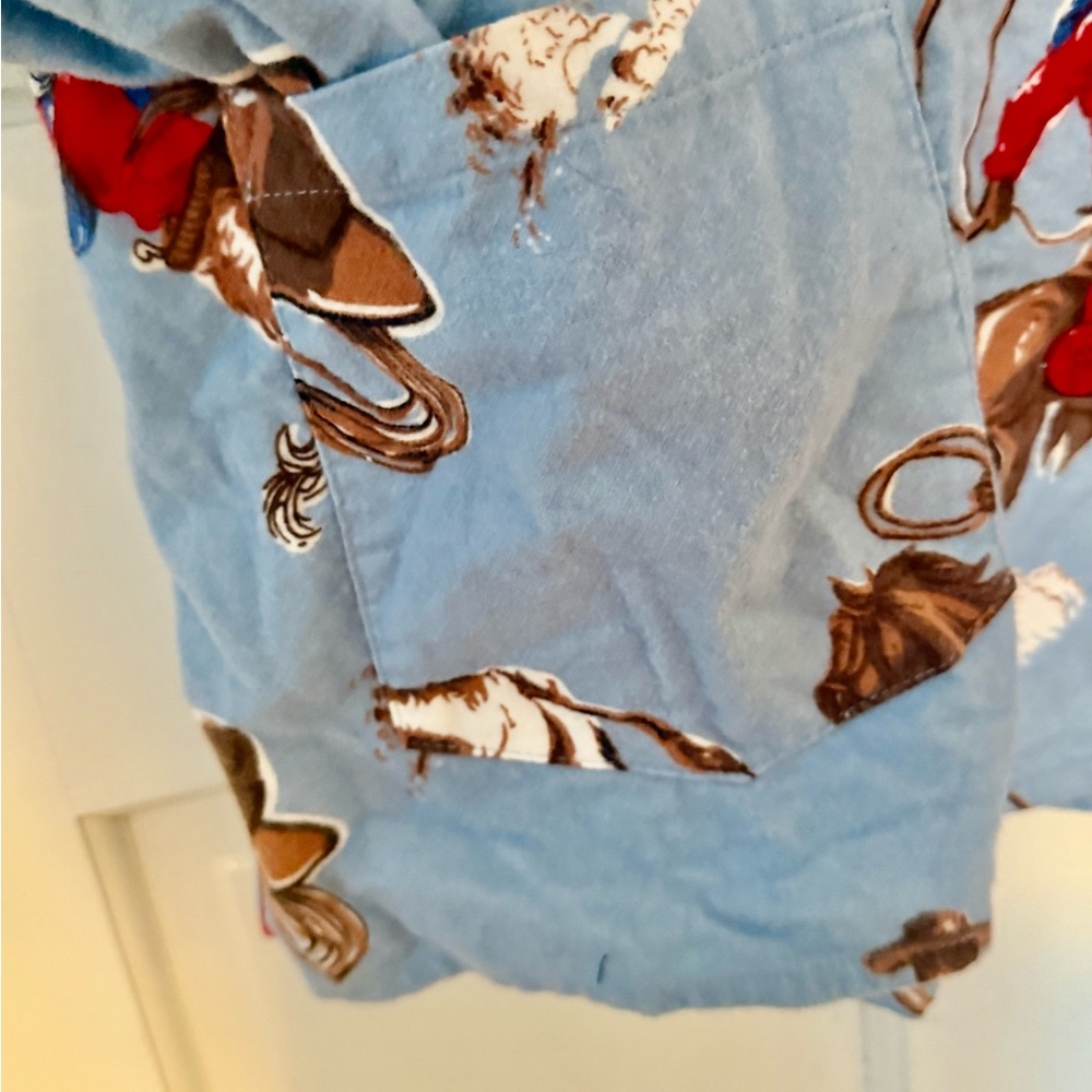 P.J. salvage cowboy short top pajamas horse rodeo - Picture 10 of 10